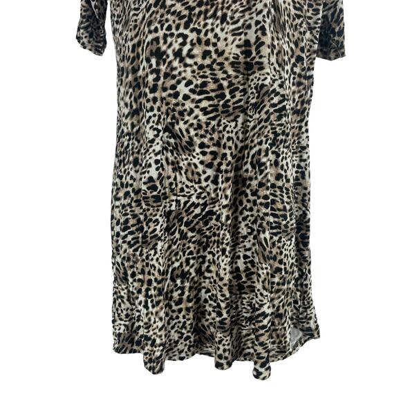 Soma Short Sleeve Animal Printed Soft Jersey Mini Dress Brown Black Size S - Picture 4 of 7